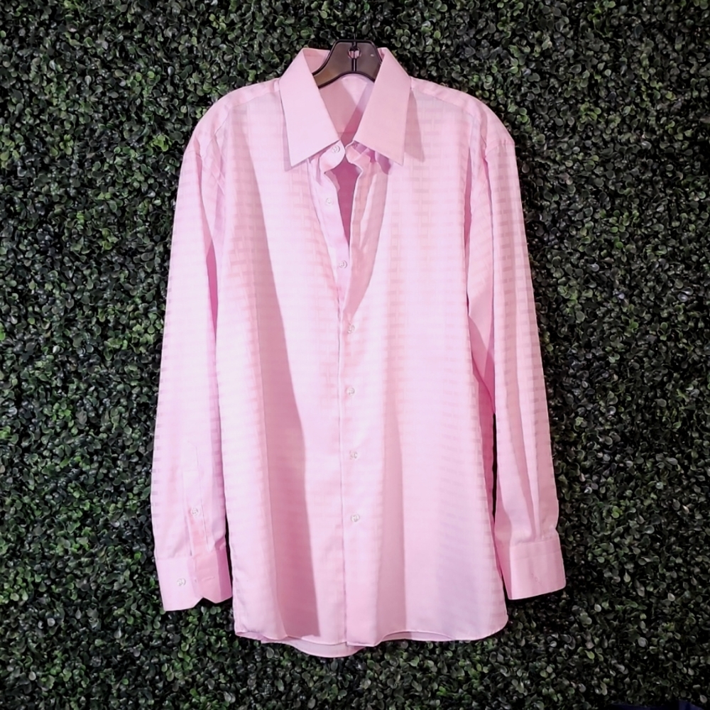 Men's Custom Initialed PDV -  Pink Dress Shirt